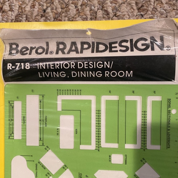 NIP Berol Rapiddesign #R-718 Interior Design/Living, Dining Room Template - Picture 2 of 7